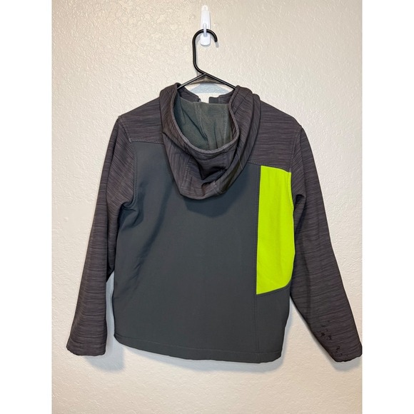 Vertical 9 Boys Jacket Size M (10/12) Gray Green Hooded Softshell Coat - Picture 2 of 3